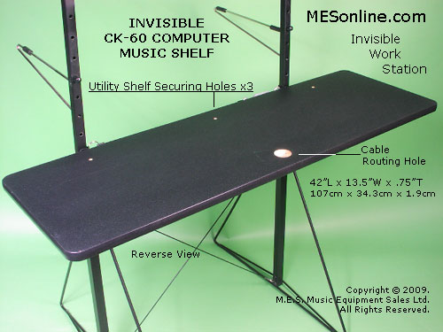 Invisible CK60 Accessory Shelf, reverse view.