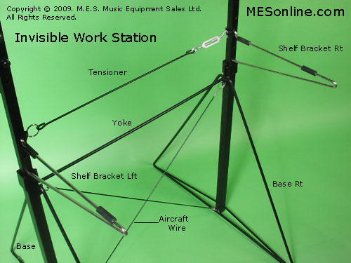 Invisible Work Station Stand, Close Front View