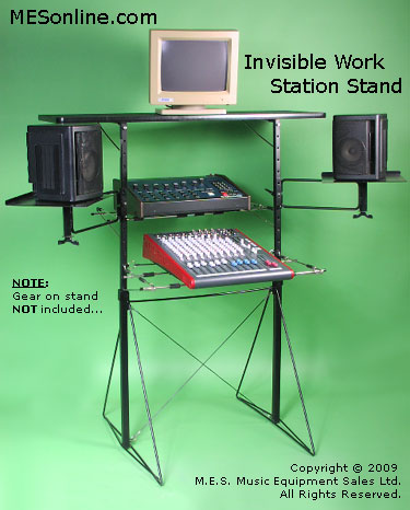 Invisible Work Station Stand, Loaded with Gear