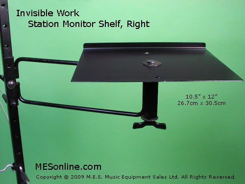 Invisible Work Station Stand, Right Shelf Close View